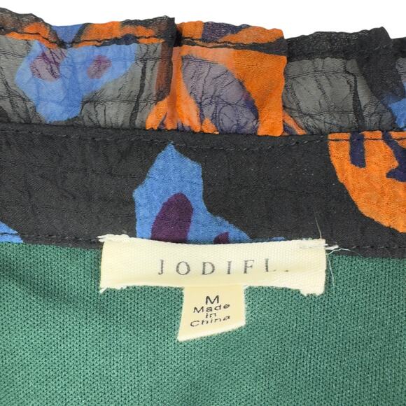 Jodifl Feminine Floral Romantic Multicolor Artsy Button Down Blouse Women's M - Picture 6 of 8